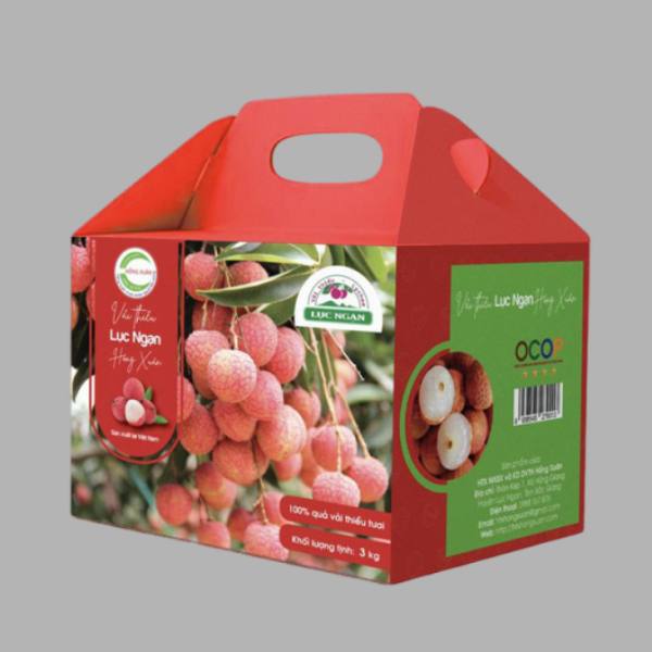 Hộp carton đựng vải thiều xuất khẩu