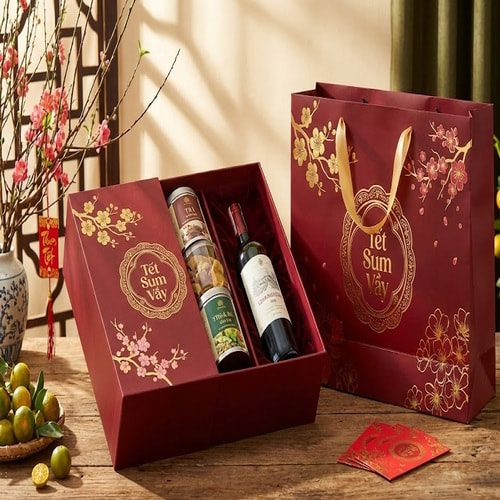 Combo hộp và túi đựng quà tết